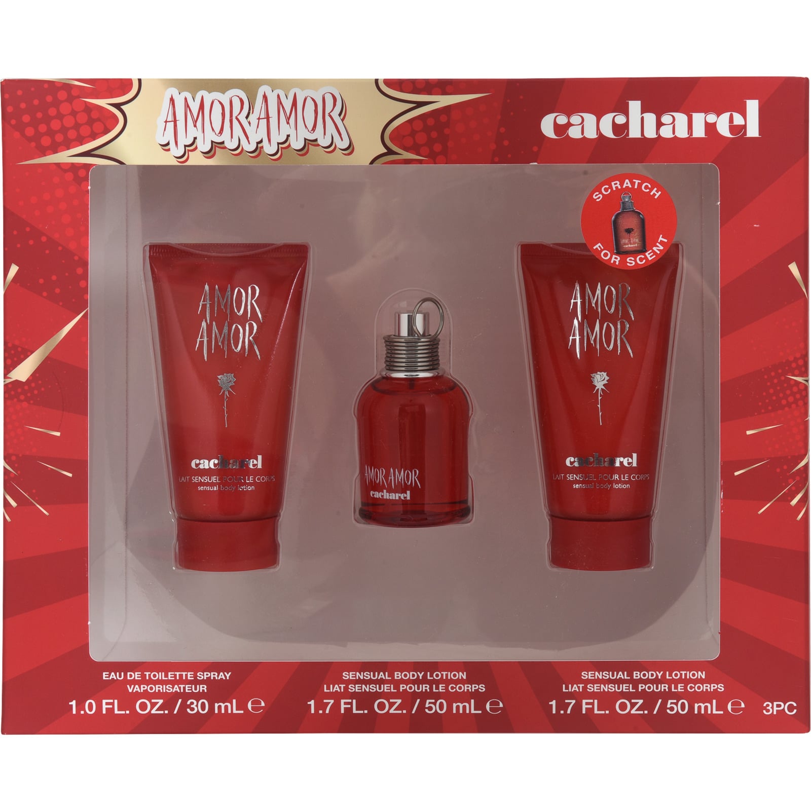Cacharel Coffret Amor Amor : EDT 30 ML + 2 laits corps 50 ML